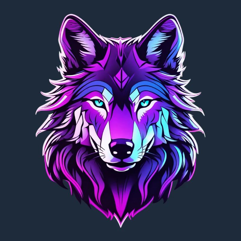Wolf in neon colors