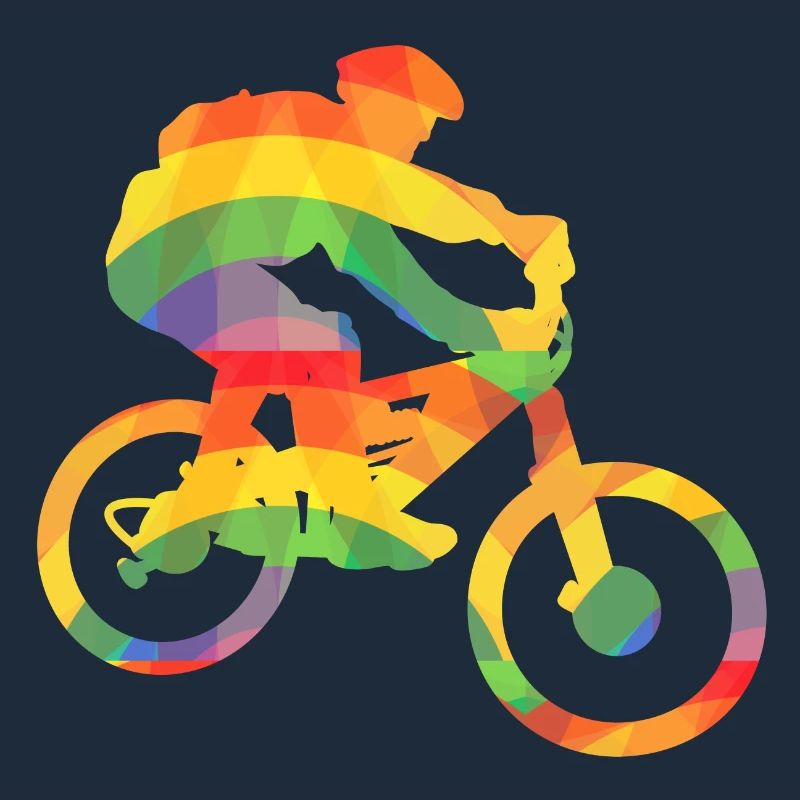 Farbiger Biker / Bunter Mountainbiker