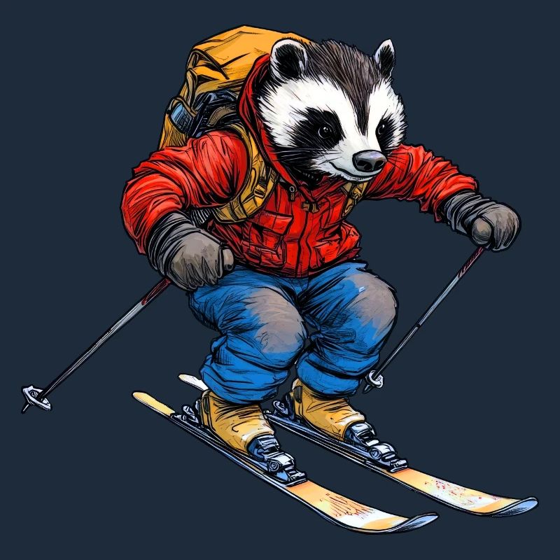 Skifahrer Dachs