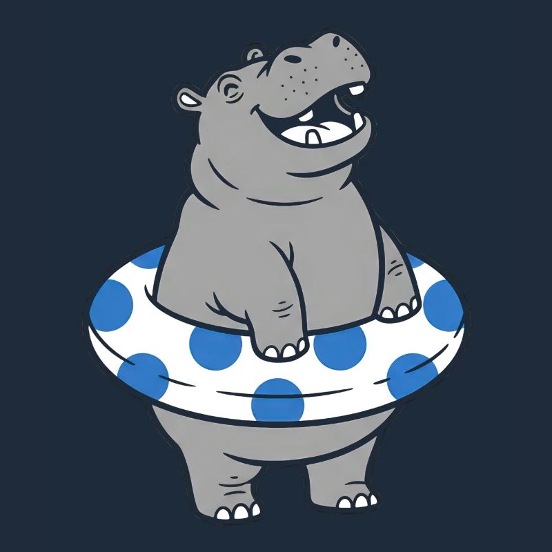 Hippopotamus with polka float ring