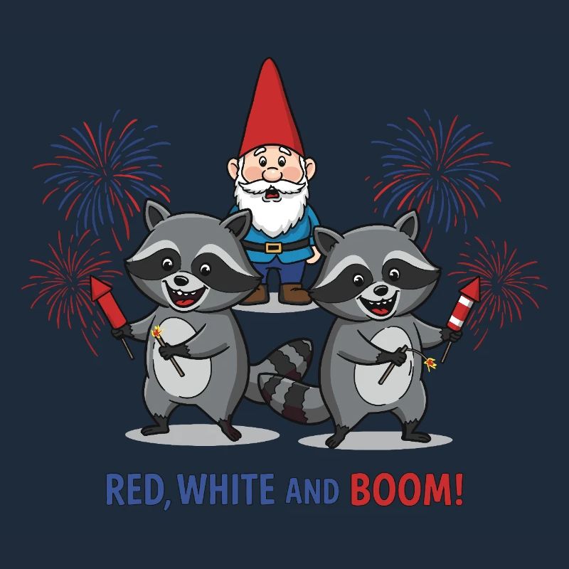 Raton laveur 4 juillet Feu d’artifice