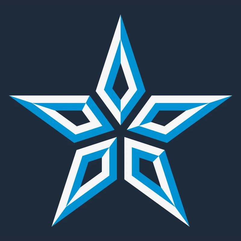 Star Design (Five-Pointed / Blue White)