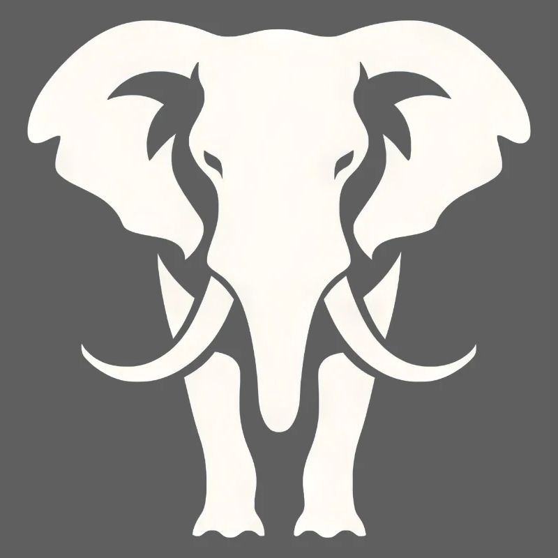 Elephant Silhouette White Logo
