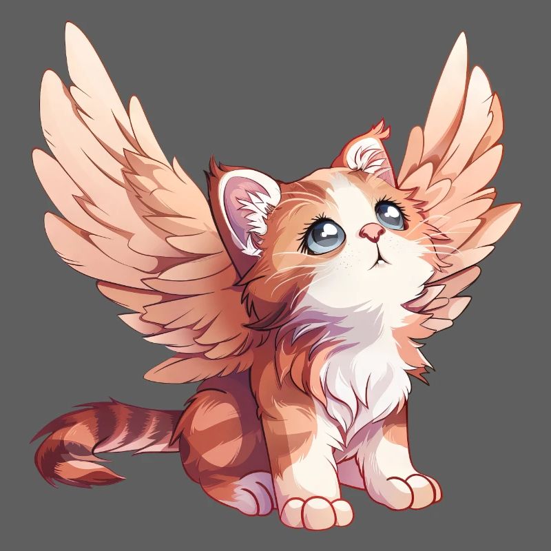 Conception de bande dessinée d’ange chat mignon