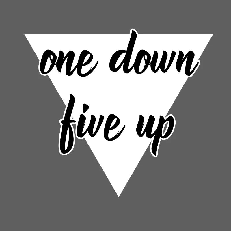 One Down Five Up design white