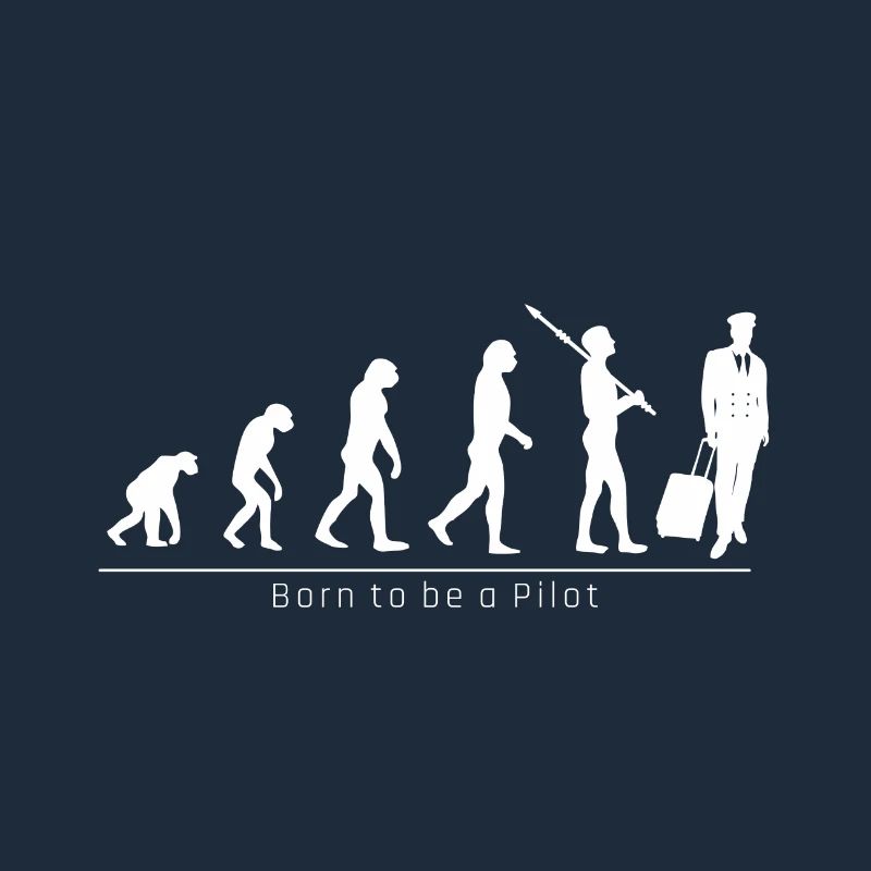 Evolution Pilot Beruf lustiges cooles Geschenk