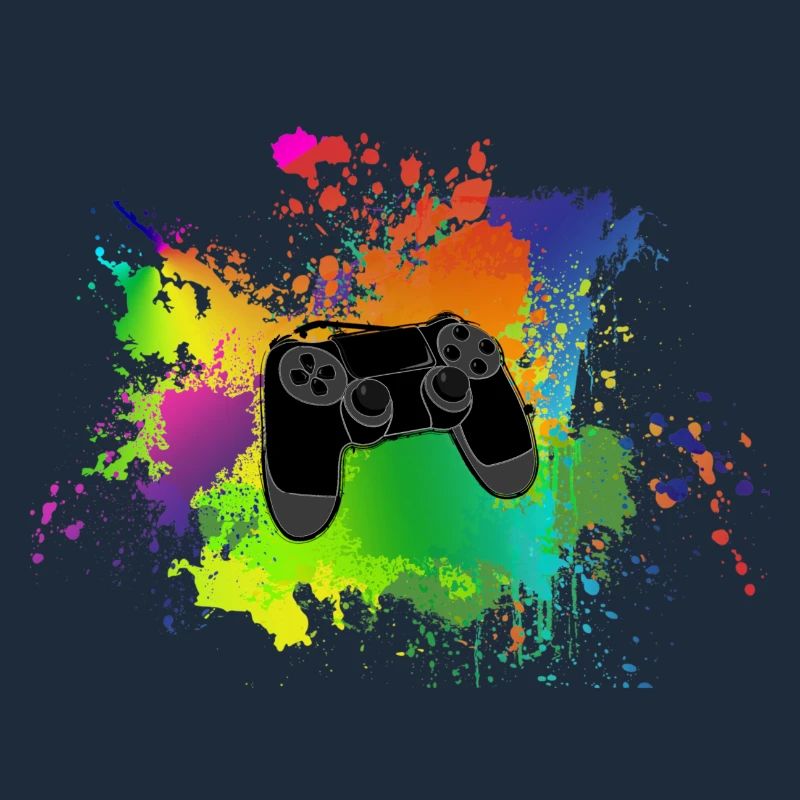 Controller Farbklecks Bunt Gaming Geschenk Idee