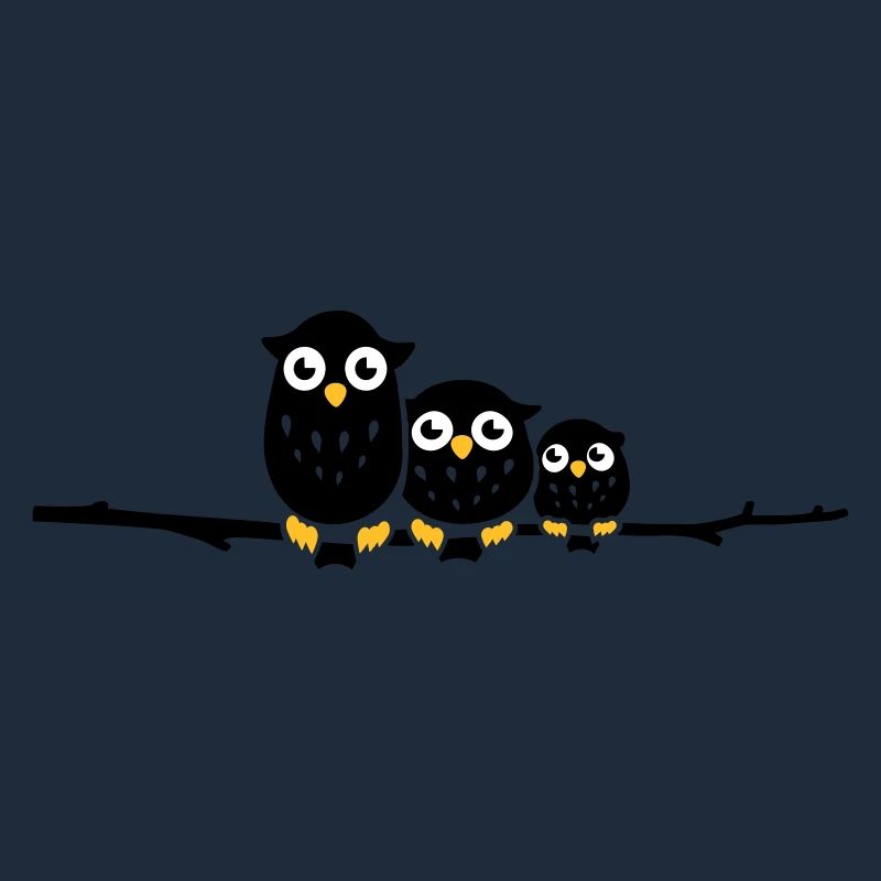 drei Eulen auf einem Ast