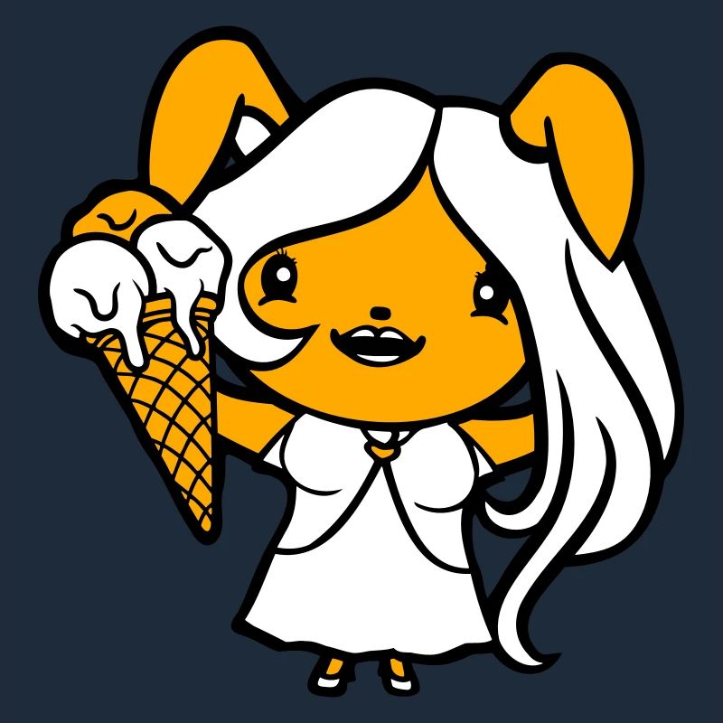 Hase isst Eis Waffel Eiscreme lecker Mädchen Frau