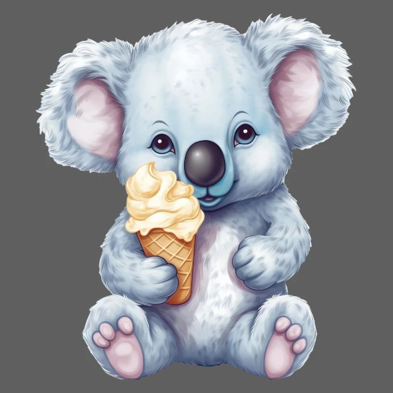 Süßer Comic Koala mit Vanille Softeis