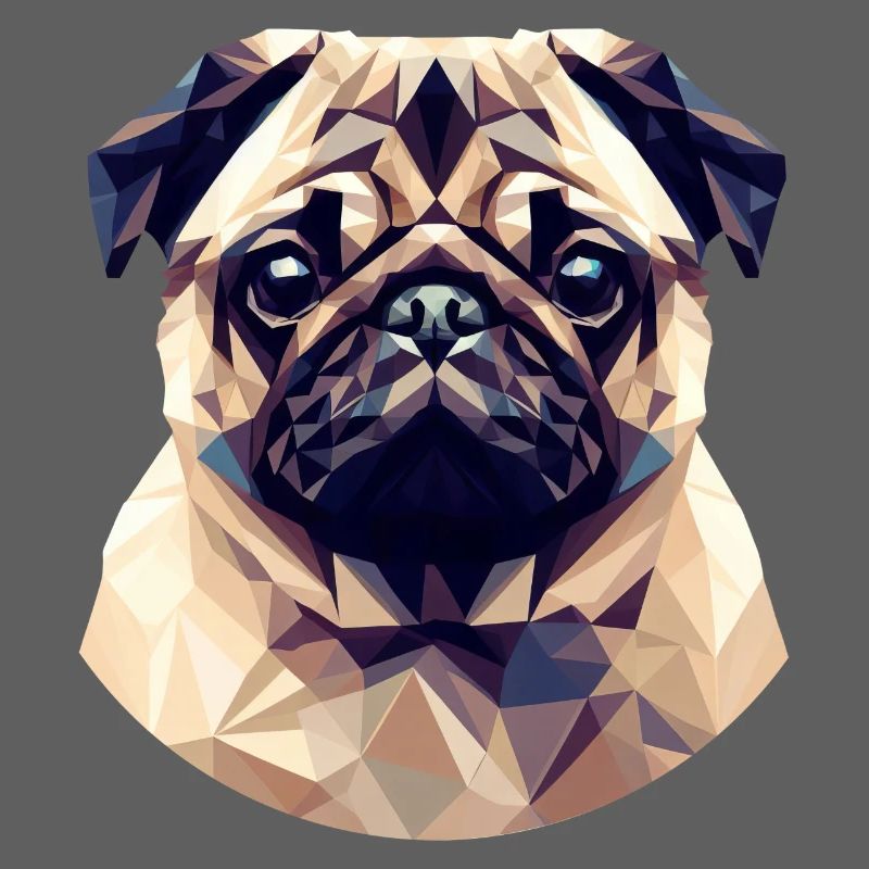Niedlicher Polygon-Mops
