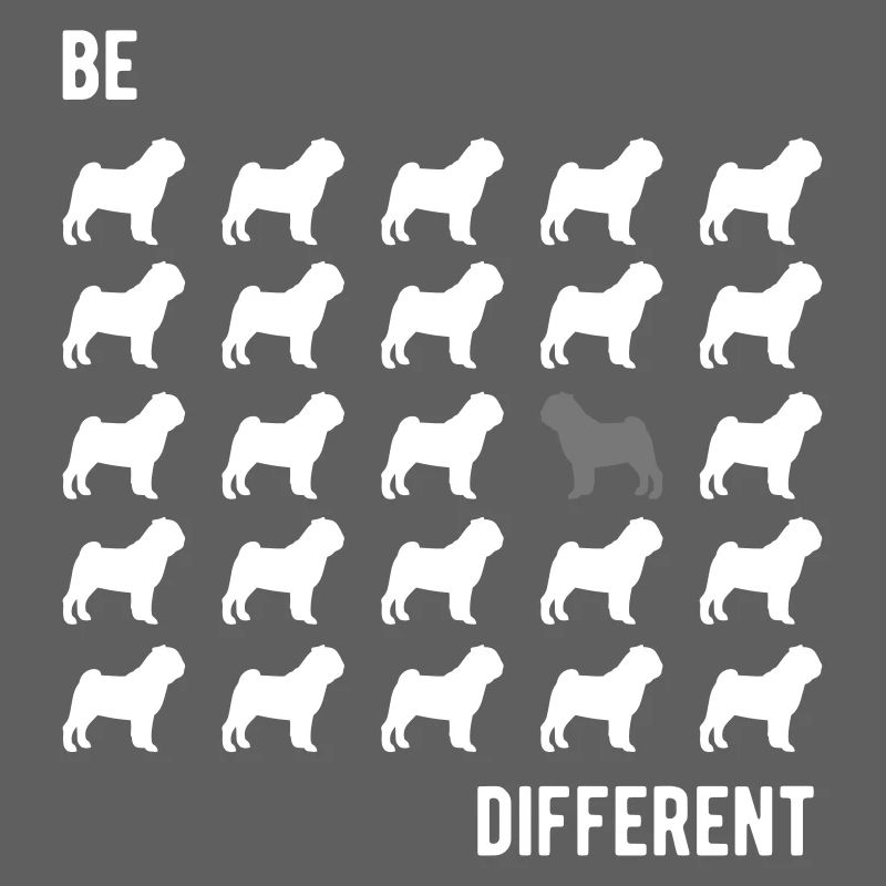 Mops Möpse Geschenk Gassi gehen Hund sei anders