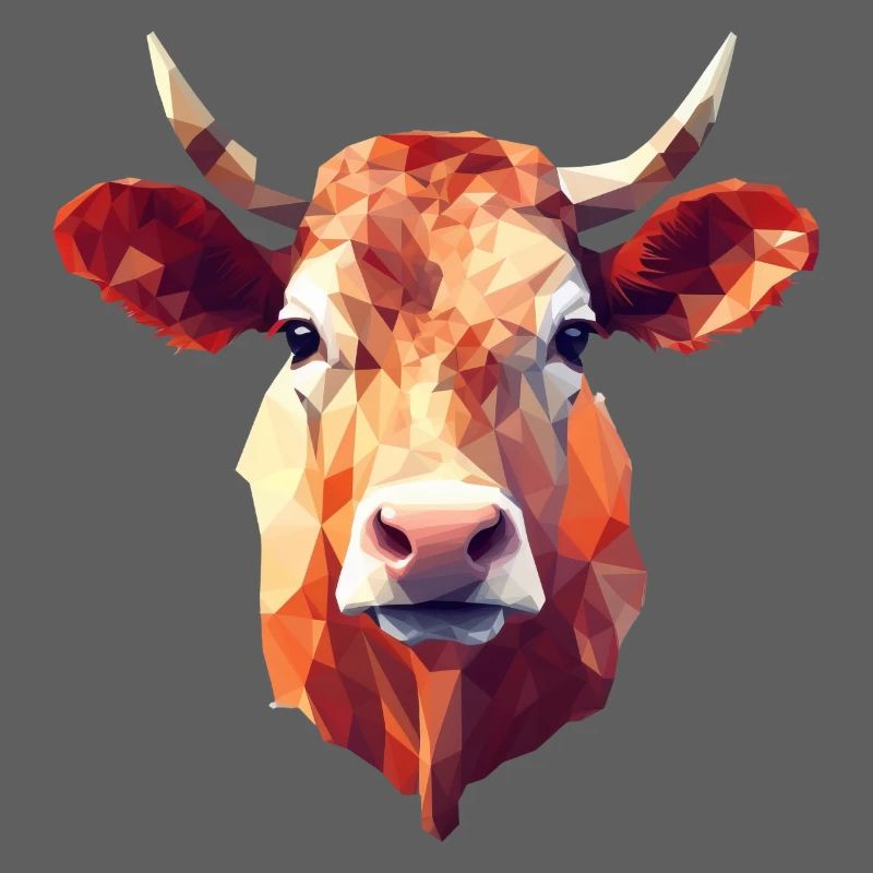 Polygon Style Vache / Taureau / Bœuf - Design créatif