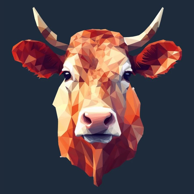 Polygon Style Vache / Taureau / Bœuf - Design créatif