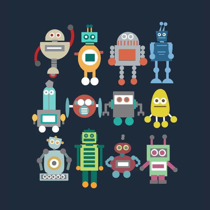Nerd Robot Retro Funny Gift Technique Play