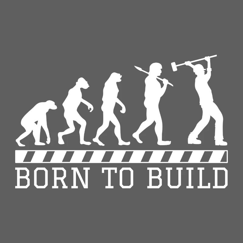 Evolution construction worker gift construction job work
