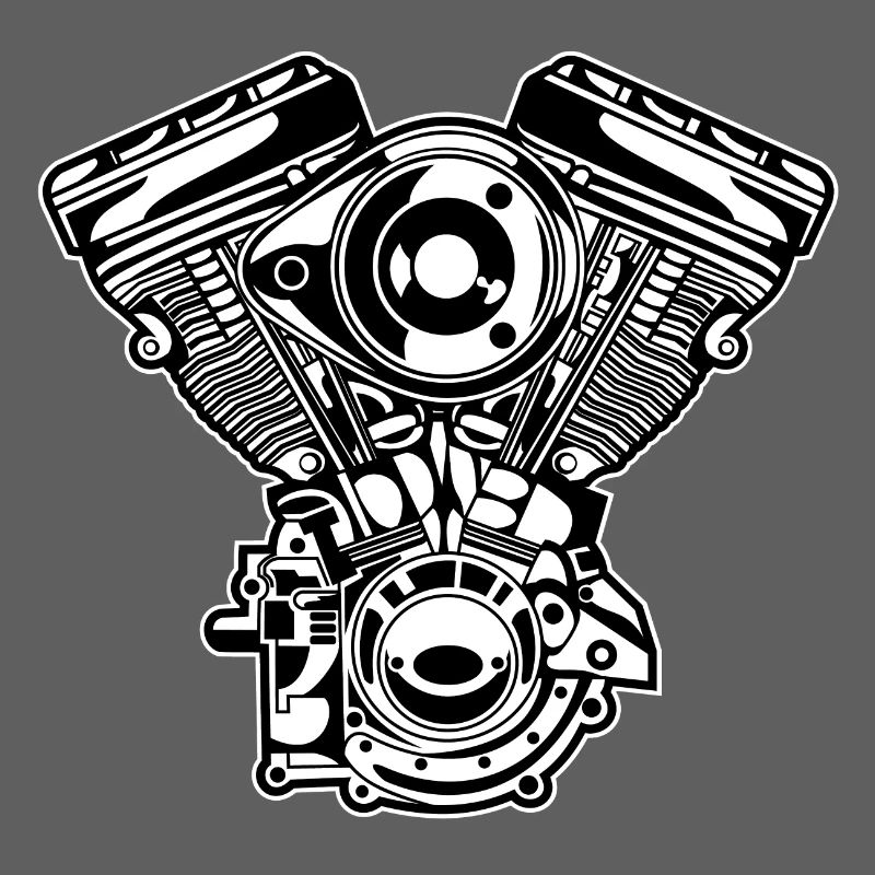 Motorcycle Engine / Engine 01_black white