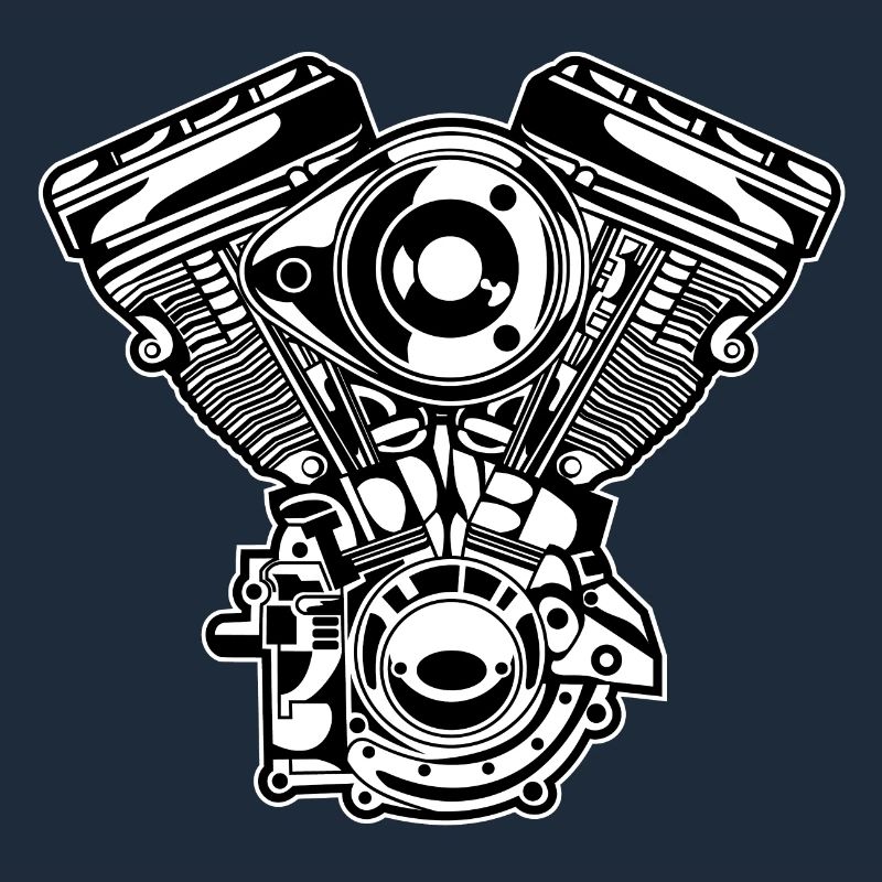 Motorcycle Engine / Engine 01_black white