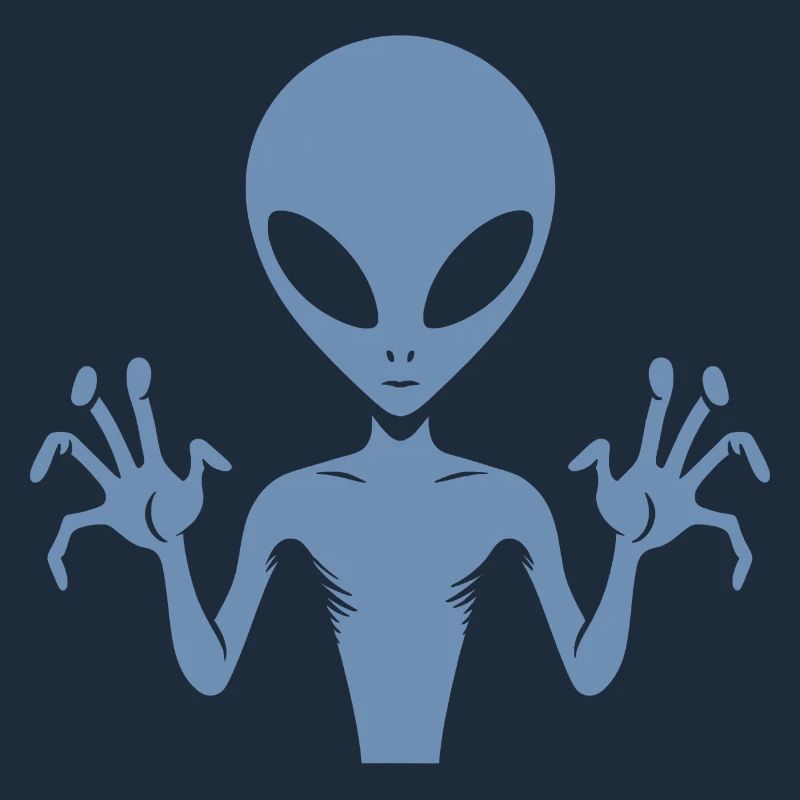 Alien alien body silhouette with hands