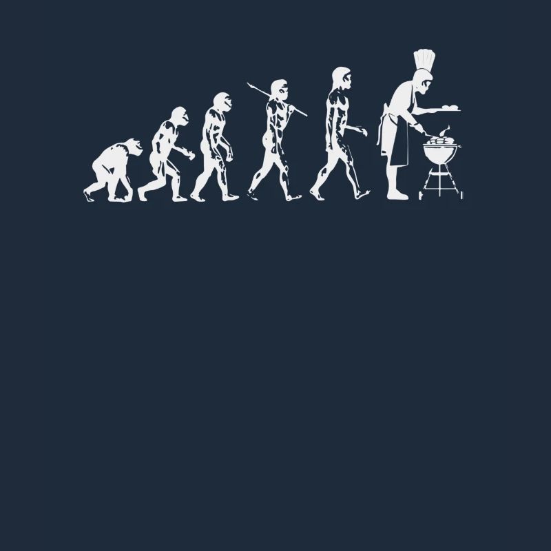 Evolution grillen Fleisch Witz Spaß Mann Geschenk