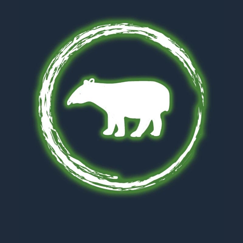 Glow Circle Green Tapir Neon Glowing Effect Retro