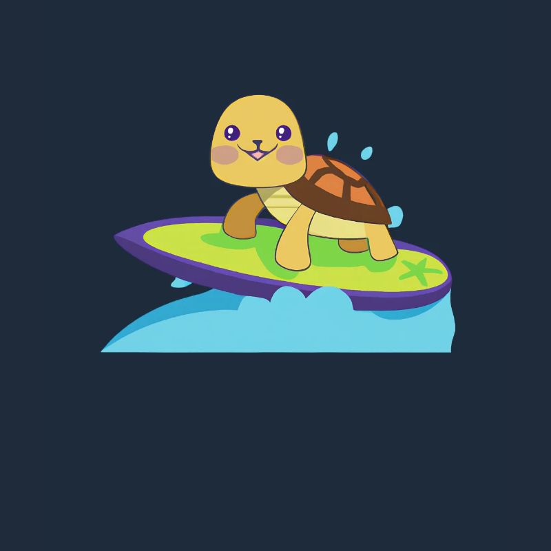 Turtle on surfboard