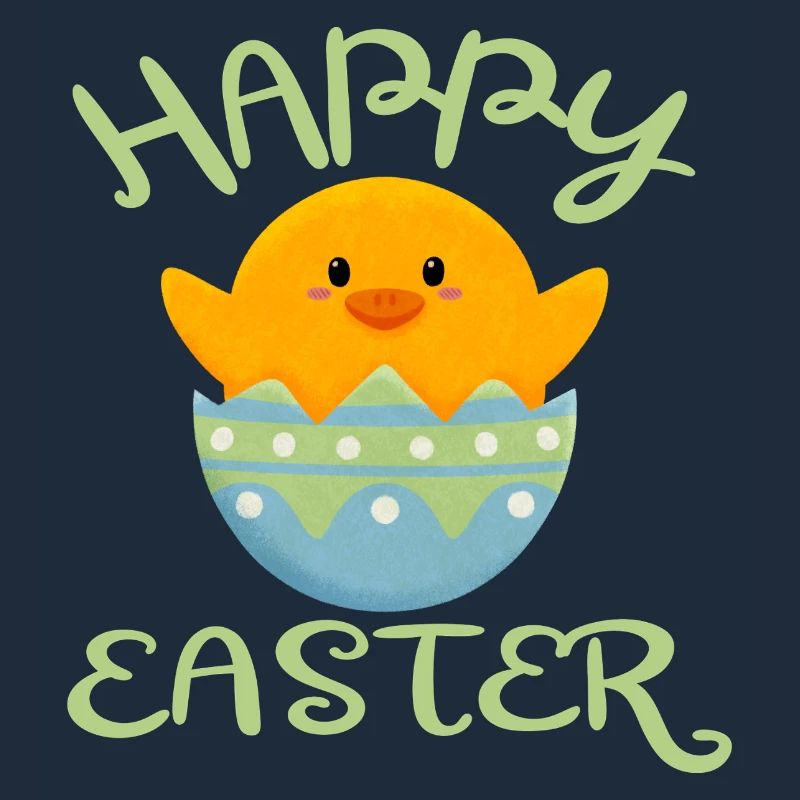 Happy Easter chick in Easter egg