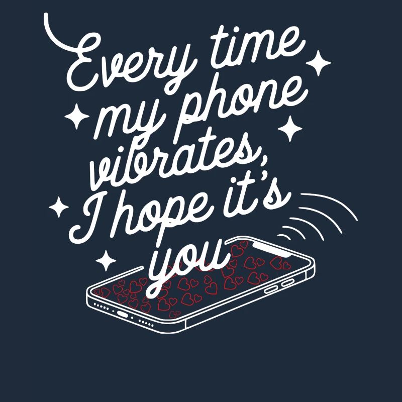 Simple Vibes - Conception de texte de téléphone propre avec des cœurs