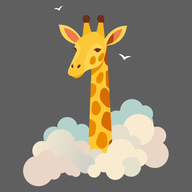 Sanfte Giraffe über den Wolken – Traumhaftes Motiv