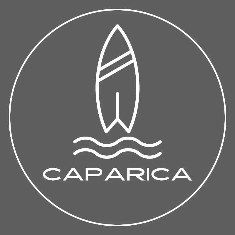 CAPARICA Surfboard Logo with Waves and Text