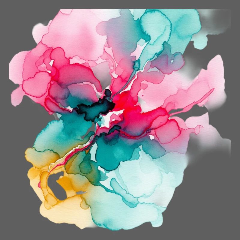 Bloom aquarelle abstraite : explosion de couleurs vives