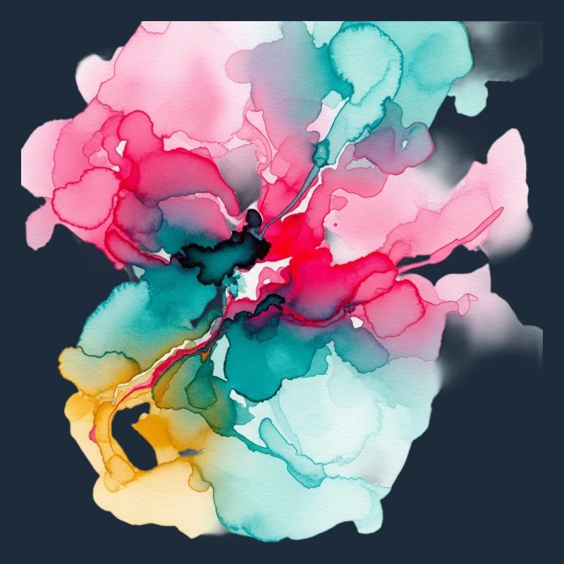 Abstrakte Aquarell-Blüte: Lebendige Farbexplosion