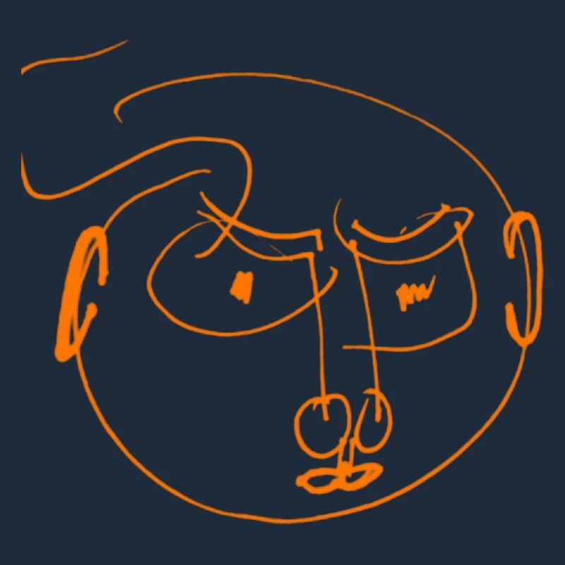 Orange dash face abstract and angry