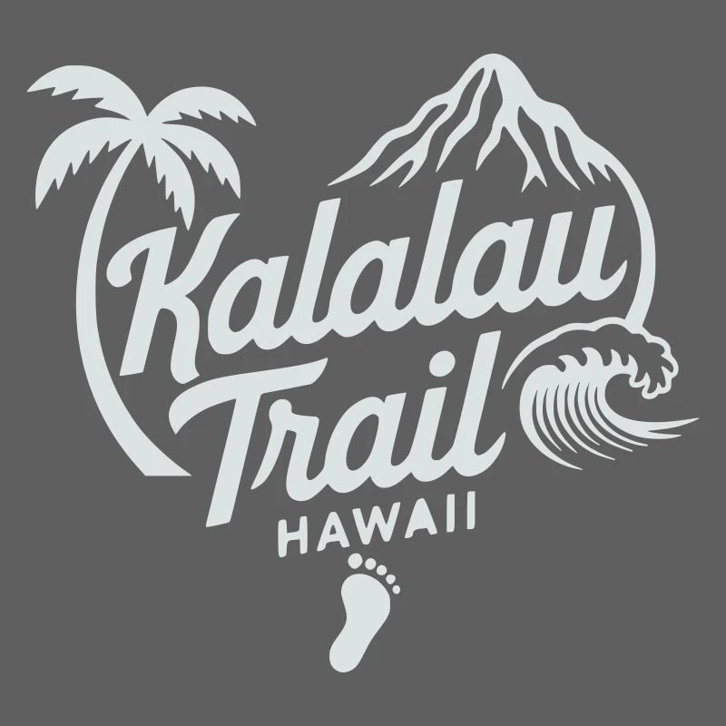 Motif du sentier Kalalau Hawaii - Couleur de design variable