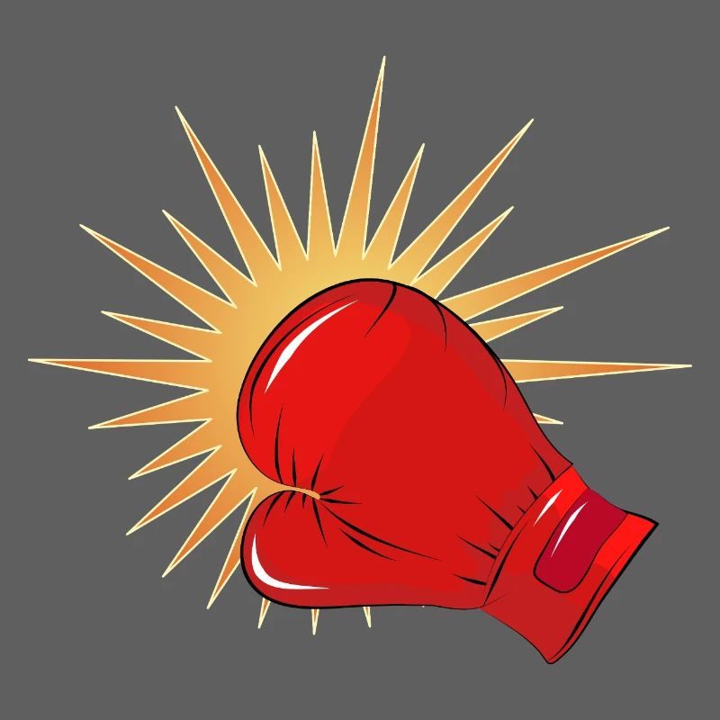 Roter Boxhandschuh mit Schlag-Effekt