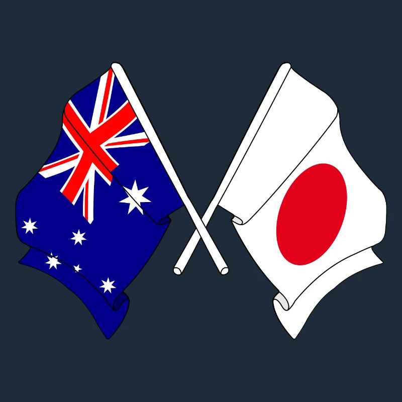 Drapeau de l’Australie et drapeau du Japon