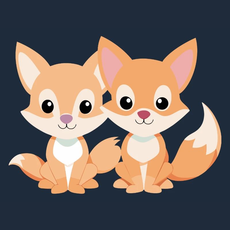 Deux petits renards amis complices