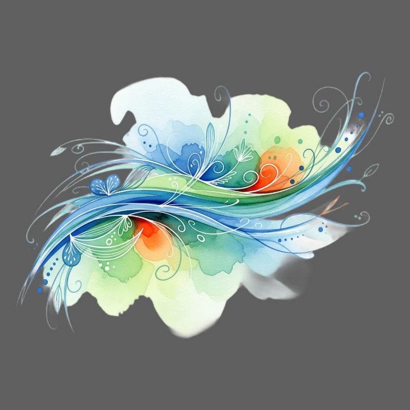 Formes fluides : conception abstraite à l’aquarelle
