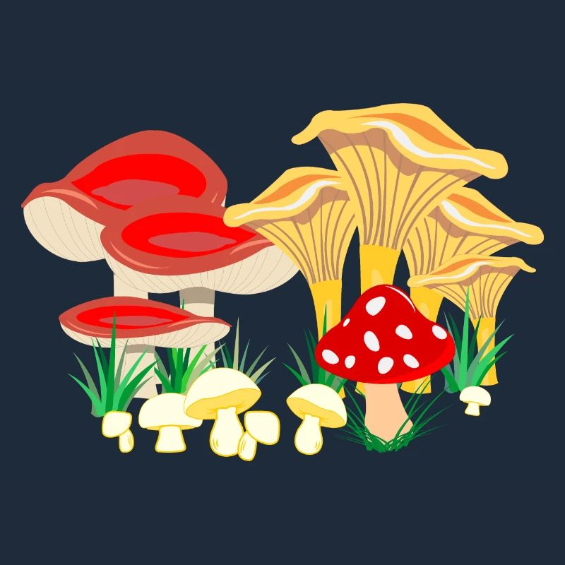 Composition colorée des champignons