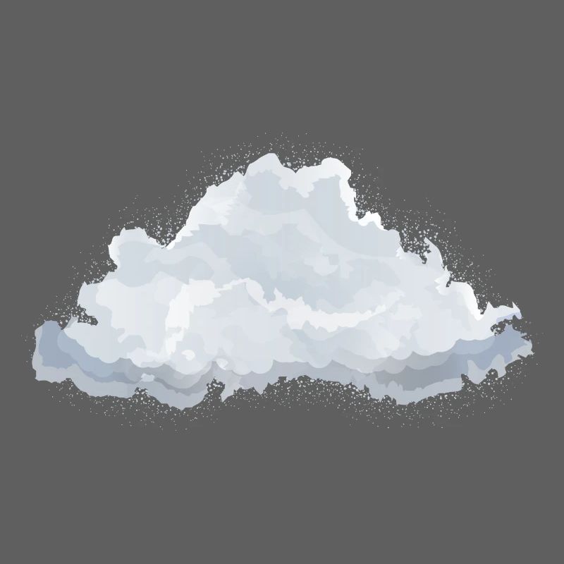 single drawn fluffy white cloud