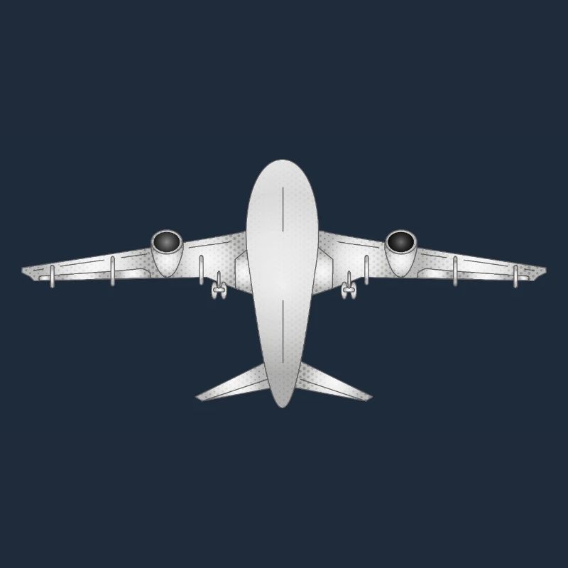 Passenger aircraft with polka dot pattern in silver-grey