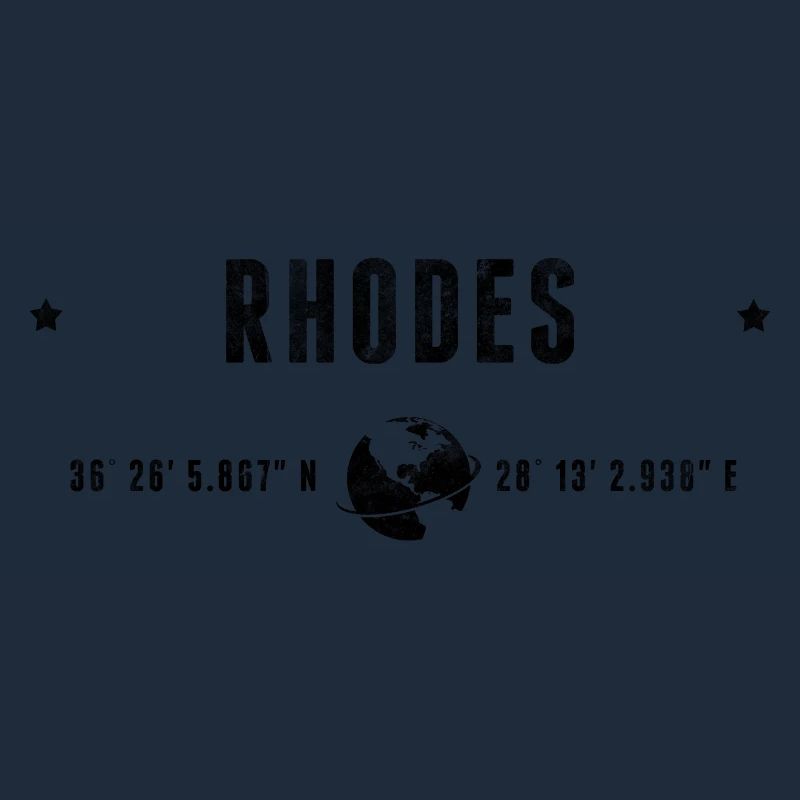 Rhodes Stylized Geographical Coordinates