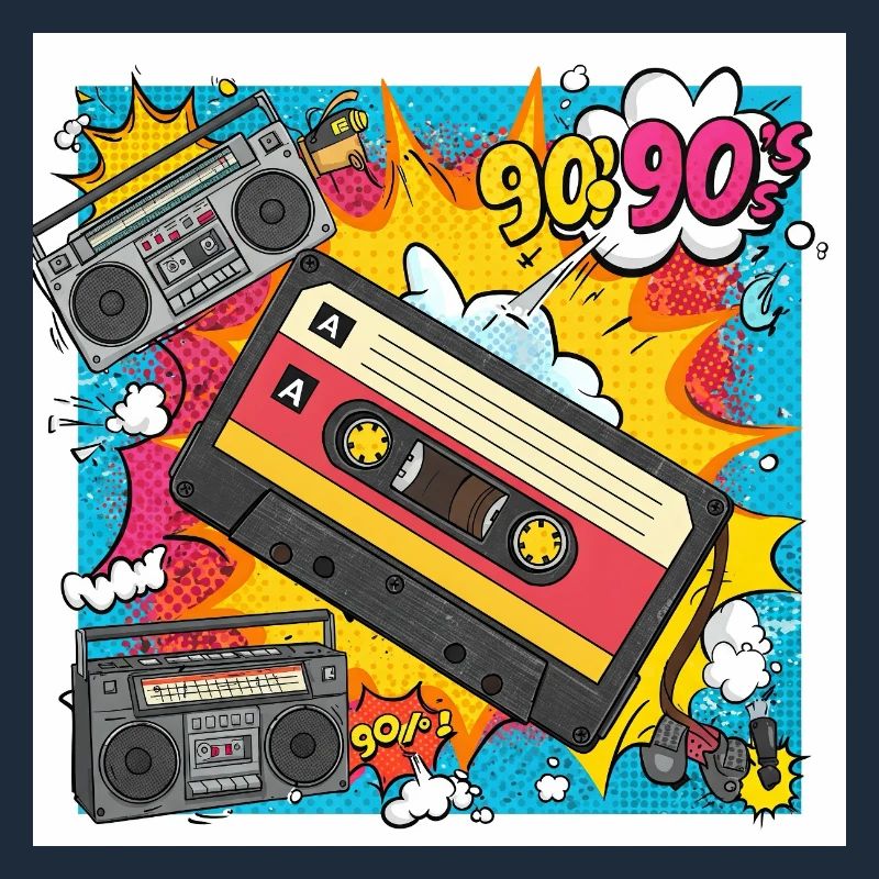 90s vibes : cassette de bande dessinée au look rétro