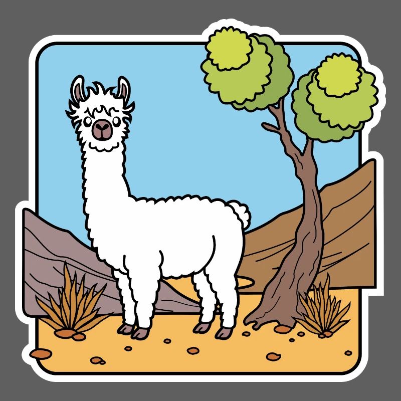 Kuck! Ein weißes Lama! Oder ist das ein Alpaka?