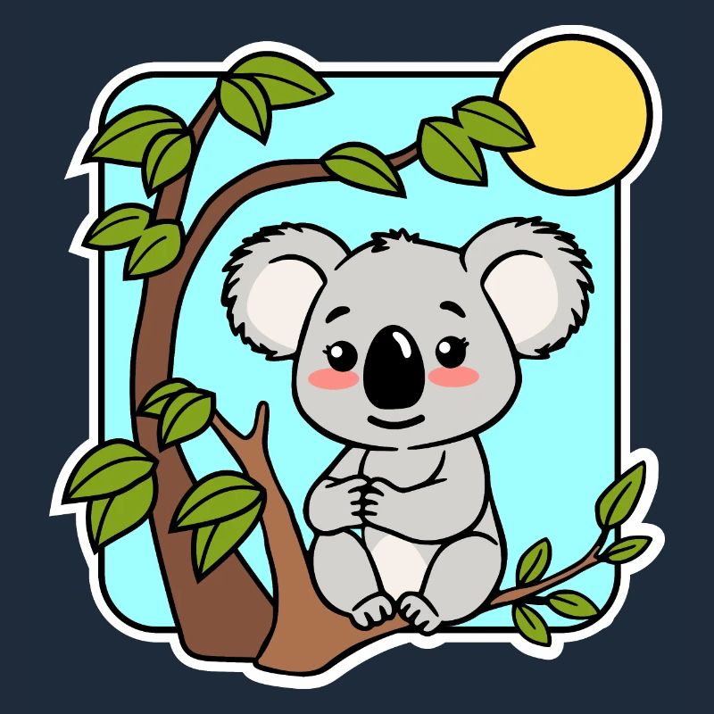 Niedlicher kleiner Koala im Eukalytpus Baum