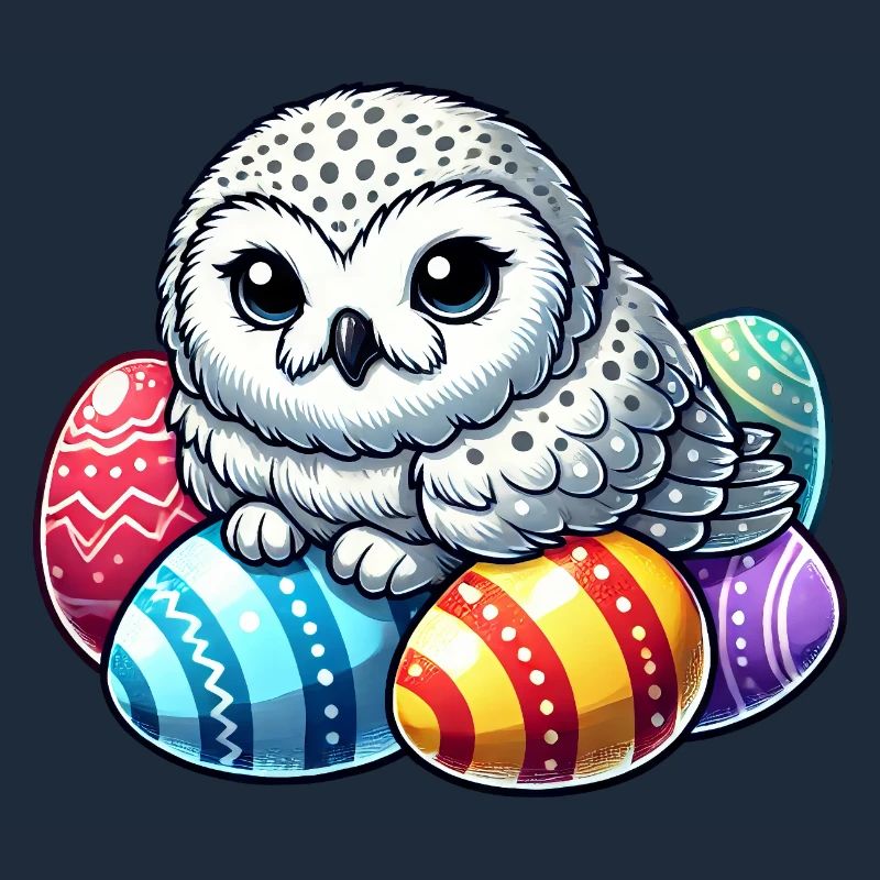 Cute Owl Easter Egg Cartoon Easter Chill