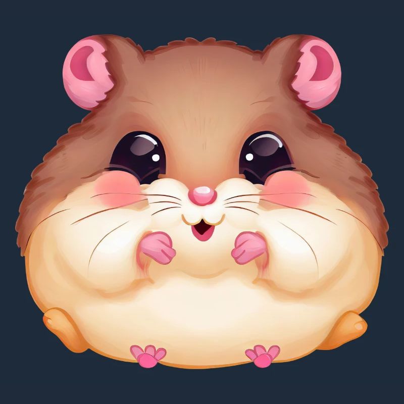 Cute hamster with full cheeks -