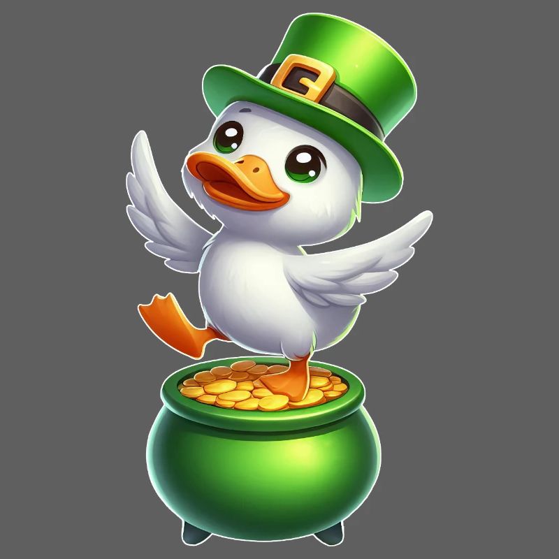 Doux Canard De La Saint-Patrick Chapeau Haut de Forme Trèfle