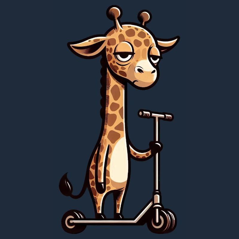 Grumpy Giraffe on Roller Comic Fun