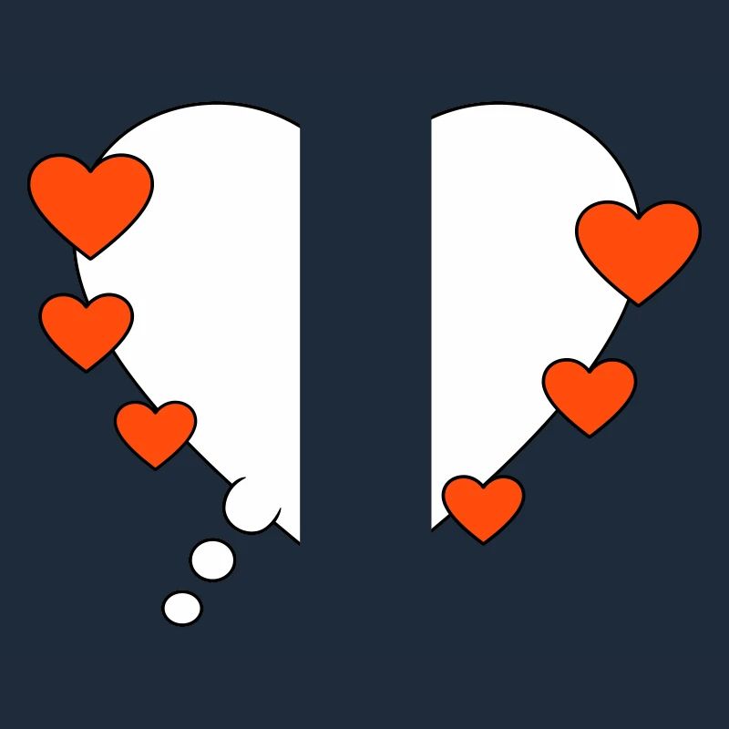 Thought bubble with hearts